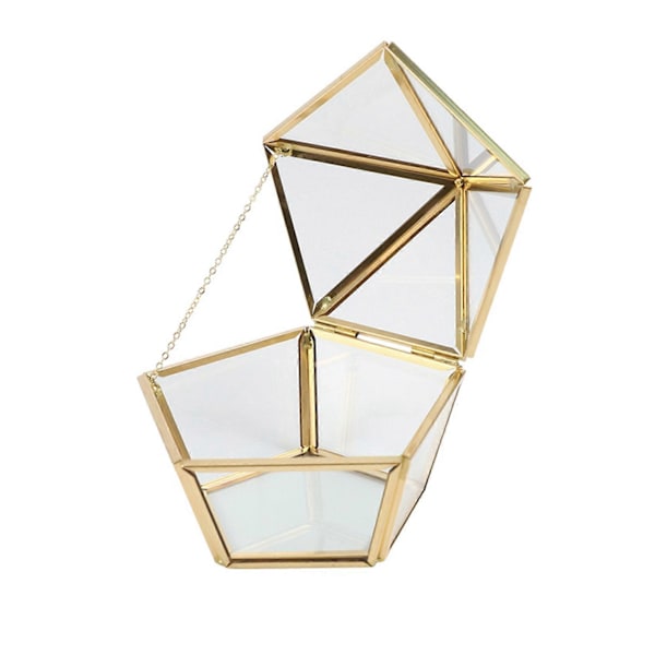 CASA 2X Glas Ringboks Bryllupssmykkeskrin Udødelig Blomsterglasdæksel Kreativ Boligindretning