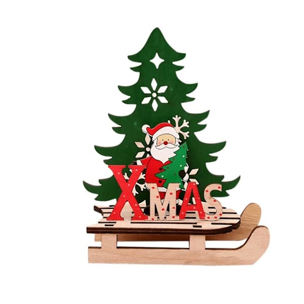 Träjulgransprydnader - Älg, Tomte och Snögubbe - DIY-Dekoration