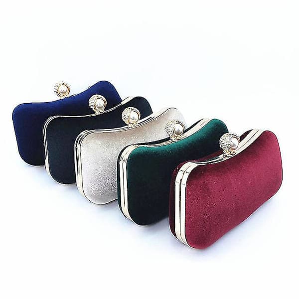 Fløjlsbronzeret Aften Taske Retro Clutch - Grøn