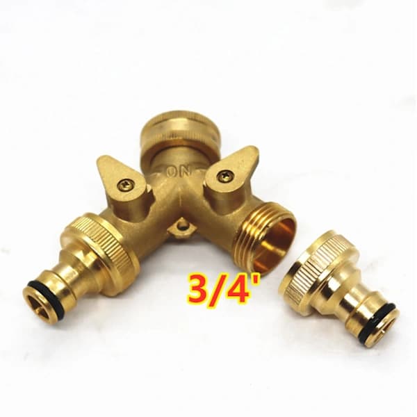 [CA] 3/4 \" Messingkuglehane med Y-formet 6,35 mm Messingslangekobling til Have