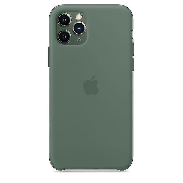 Apple Silikon Mikrofiberskyddsskal för iPhone 11 Pro - Tallgrön
