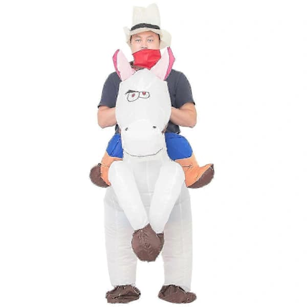 Oppustelig Hest Hvid Kostume