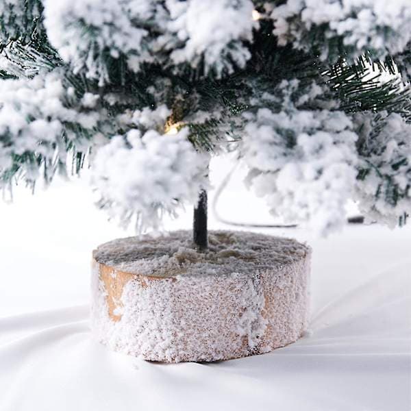 Bordsgran Snötäckt Julgran Med LED-lampor