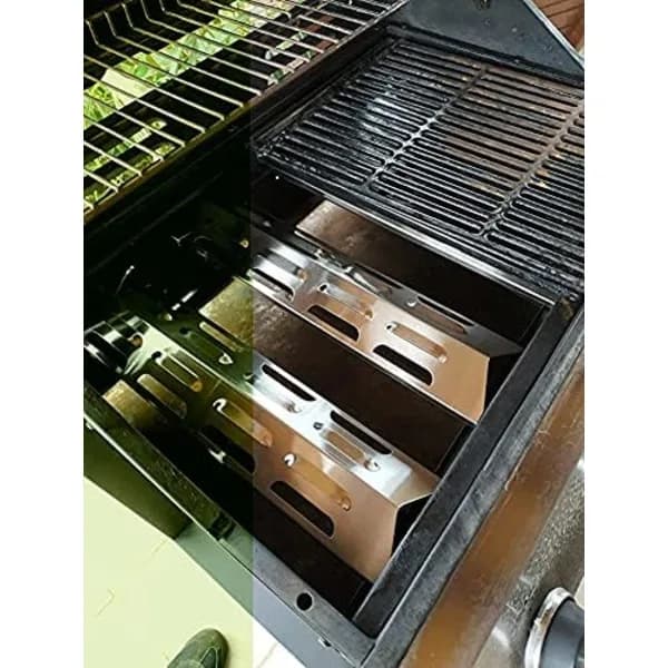 Erstatningssett for varmeplater i rustfritt stål til utvalgte gassgriller, 4-pakning, 41 x 10 cm