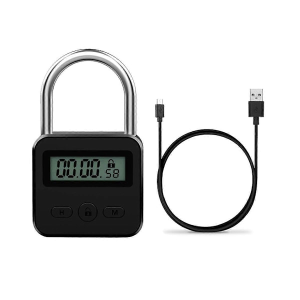 CASA Smart Time Lock LCD-skärm Elektronisk Timer Switch USB Uppladdningsbart Timer Hänglås Rese Elektronisk