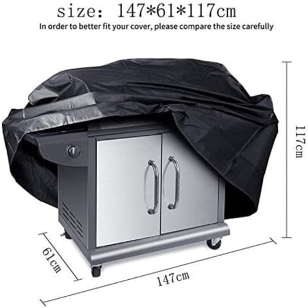 Grillöverdrag Gasolgrill, Rektangulärt Grillöverdrag för Utomhusbruk 145 x 61 x 117 CM, 210D Vattentätt, UV-beständigt Vattentätt.ca