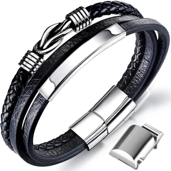 [CA] Læderarmbånd til mænd, ægte læderarmbånd