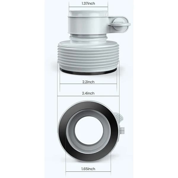 Typ B slangadapter för pumpar, 2-pack, slangadapter för pool för 1,5 \"