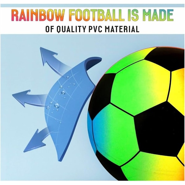 Fodbold Regnbue Soccer PVC Flerfarvet Design Bold Sport Udendørs Pool Strand Legeplads Have Spil Børn Drenge Piger Legetøj