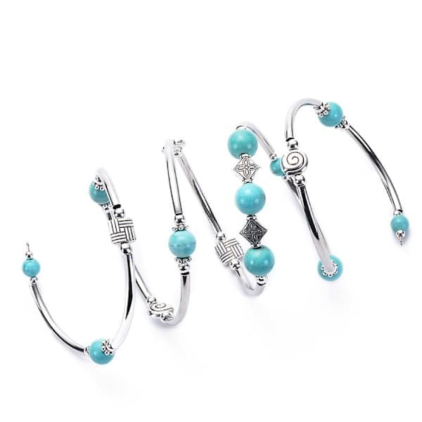 Wrapped Armband Bohemian Beaded Bracelet Multicolor Turquoise