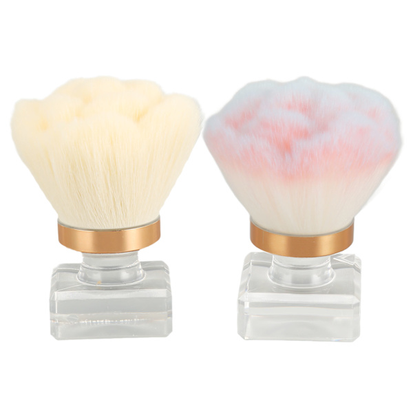 2 stk. Nail Art pulverbørster syntetisk fiber Ergonomisk design Blød bærbar neglebørste