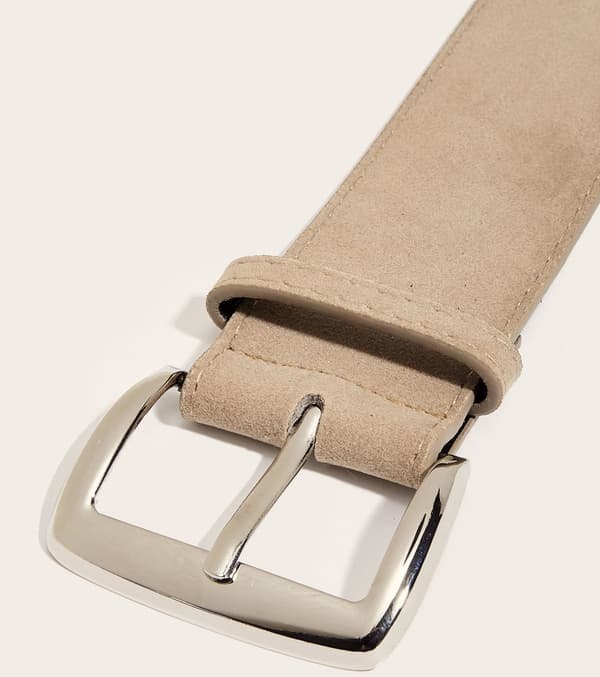 Dam brett midjebälte justerbart tygbälte för klänningar jeans och byxor beige 103 x 4,8 cm