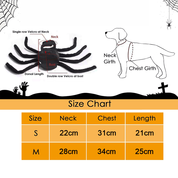 Hunde Halloween Kostumer - Edderkoppekostume til Halloweenfest, til stil 2 style 2