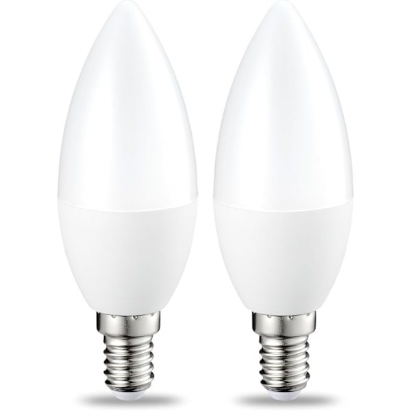 2-pack Små Flamformade LED-lampor Edison E14 Skruvsockel 5W (40W Ekvivalent) Varmvit Ej Dimbar