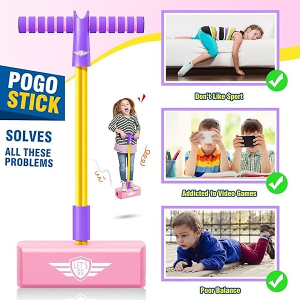 CG Pogo Jumper för Barn 3-12 År, Skum Pogo Stick för att Främja Tillväxt & Utomhuslek