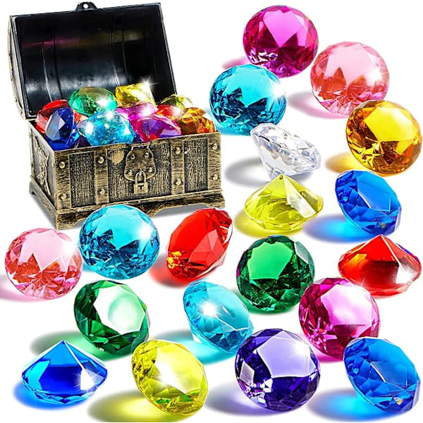 Diving Gems Pool Toy Set with Treasure Chest, Underwater Training for Kids