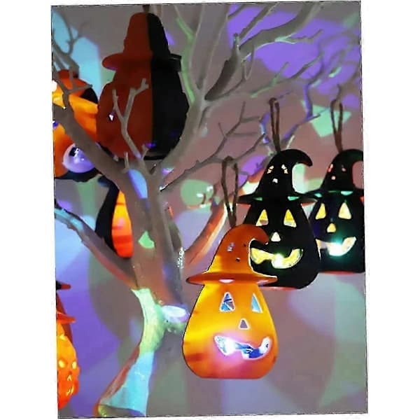 Söpöt Mini LED -valot 4 kpl Halloween-kurpitsavalaisimet Oranssi