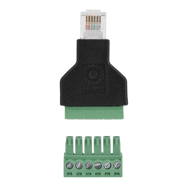 1 stk Ethernet RJ12 6P6C Han til 6-pins skrueterminaladapterkontakt