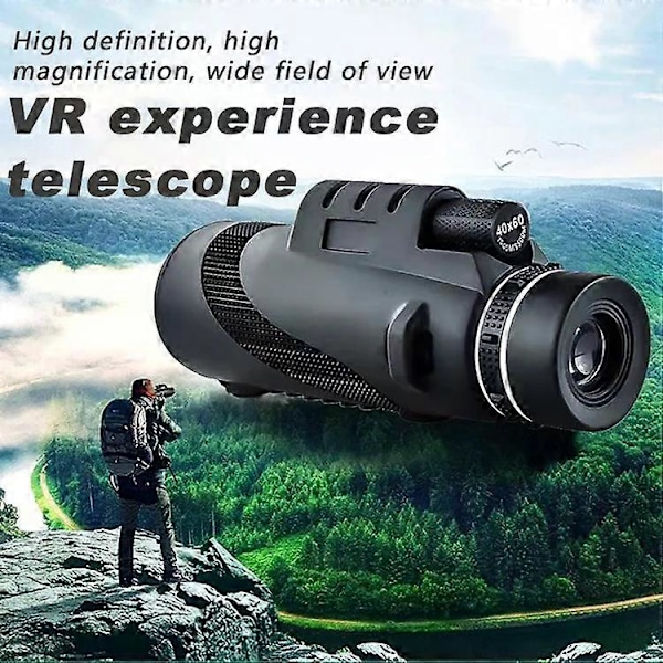 CASA 80X100 Kraftfuld Monokulær High Definition Zoom Nattesyn Teleskop Kikkert med Smartphone Holder til Jagt Camping Without Stand