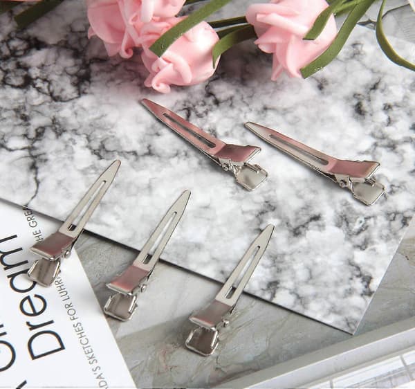Prong Pin Curl Duckbill Clips - Sølvfarvede Hårklemmer til Hårforlængelser YGWL