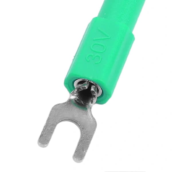 10 stk. 4 mm Gaffel Spade Ledningsstik U Type Elektrisk Krympe Terminal til Test Multimeter Grøn