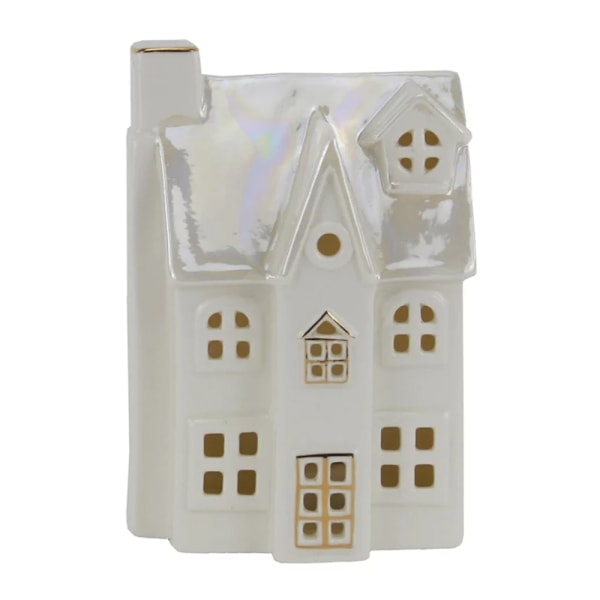 Miniatyyritalot LED-valoilla - Joulukoriste White Valkoinen