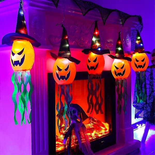 Halloween lyskæde græskar spøgelse fe lys batteridrevet festdekor