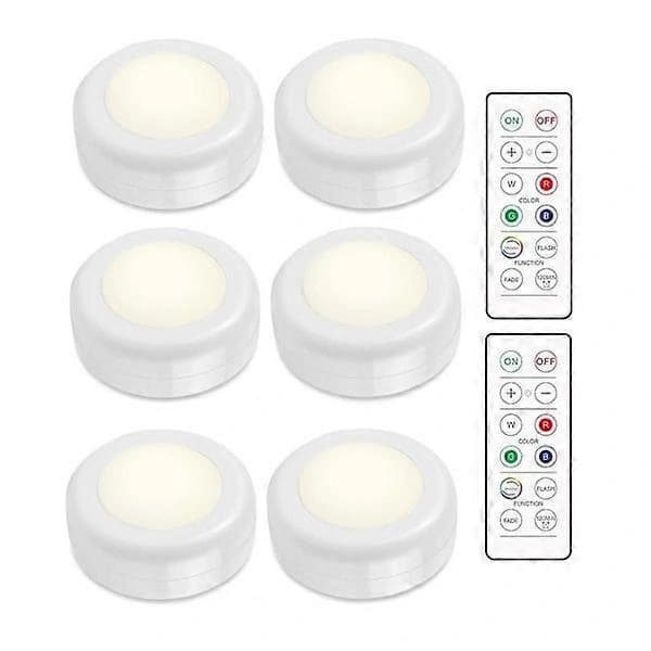 Moderna LED-spotlights 6-pack med fjärrkontroll