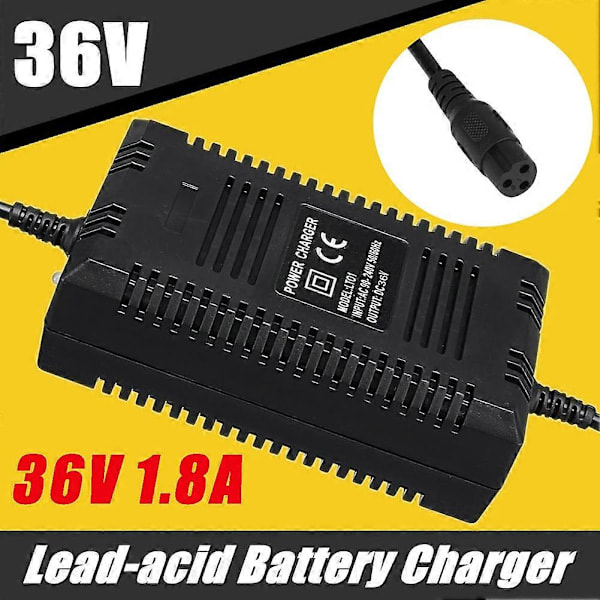 36V 1.8A Blybatterioplader Kørestolsoplader Golfbilsoplader Elektrisk Cykel Scooter Po[D]