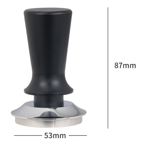 Elastisk Pulverpress i Rostfritt Stål Kaffeklubba 53mm, Svart