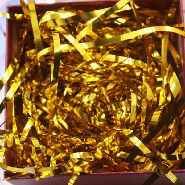 200 gram metalliskt strimlat papper (guld), perfekt för dekoration (JS)