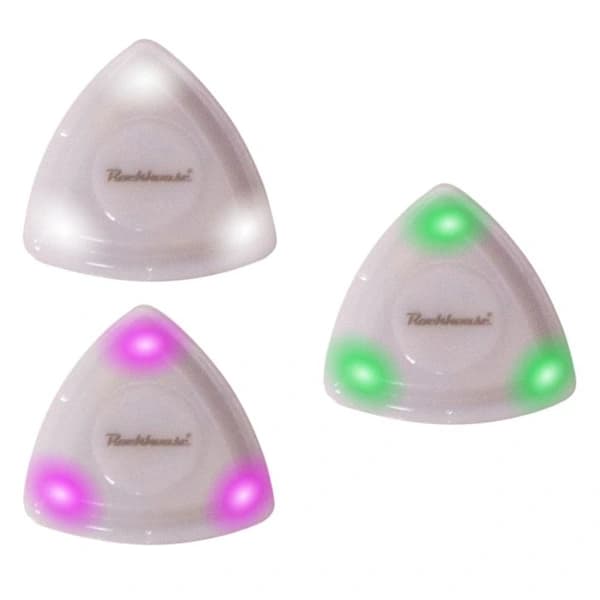 3 st Gitarrplektrum Akustisk Gitarr Gitarrtillbehör LED Gitarr Basplektrum LED Gitarrplektrum Grön 4.1X4.1CM