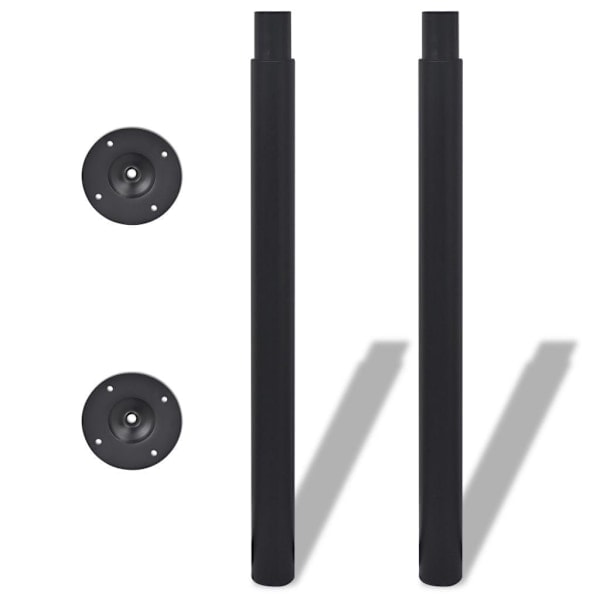 vidaXL Justerbare bordben 2 stk. 710 mm-1100 mm Sort Sort Sort