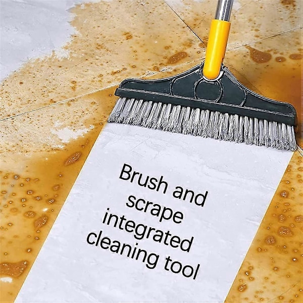 2-in-1 Lattiakaavin Pitkällä Varella ja 3 Tankoa 101cm Saumaharja Kaapimella ja Kovalla Harjalla 120 Squeegee Pyörivä Laattaharja_ca
