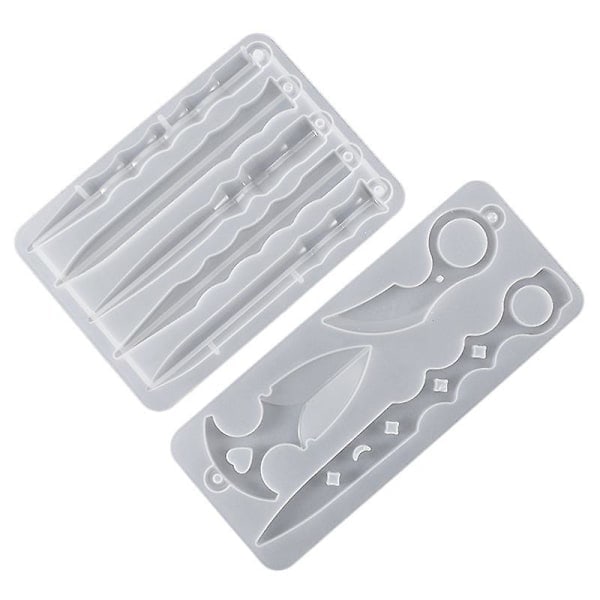 Sverdformet Silikonform 2 stk. Resin Smykkeformer DIY Epoksy Resin Form for