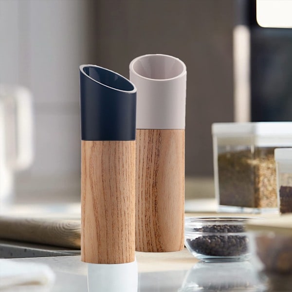 Elektrisk salt- og pepperkvern i tre - USB oppladbar