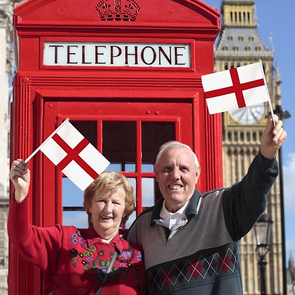 Crday St Georges Flaggor på Pinnar, 10 st Handhållna England Små Flaggor UK Flaggor på Pinnar Gåva