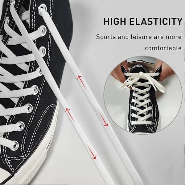 2 par 5/16 \" brede elastiske snørebånd Erstatningssnørebånd til Converse High Tops