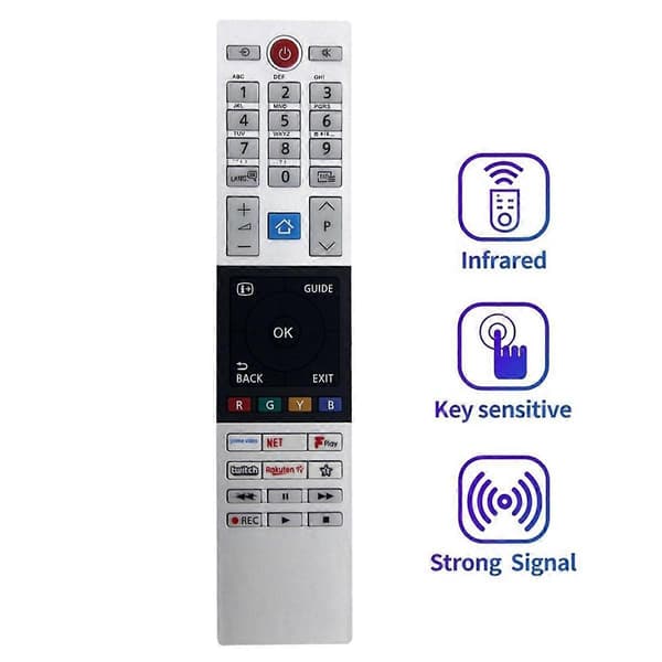 CT-8560 Erstatningsfjernkontroll for SMART LED TV Fjernkontroll Sølv Silver