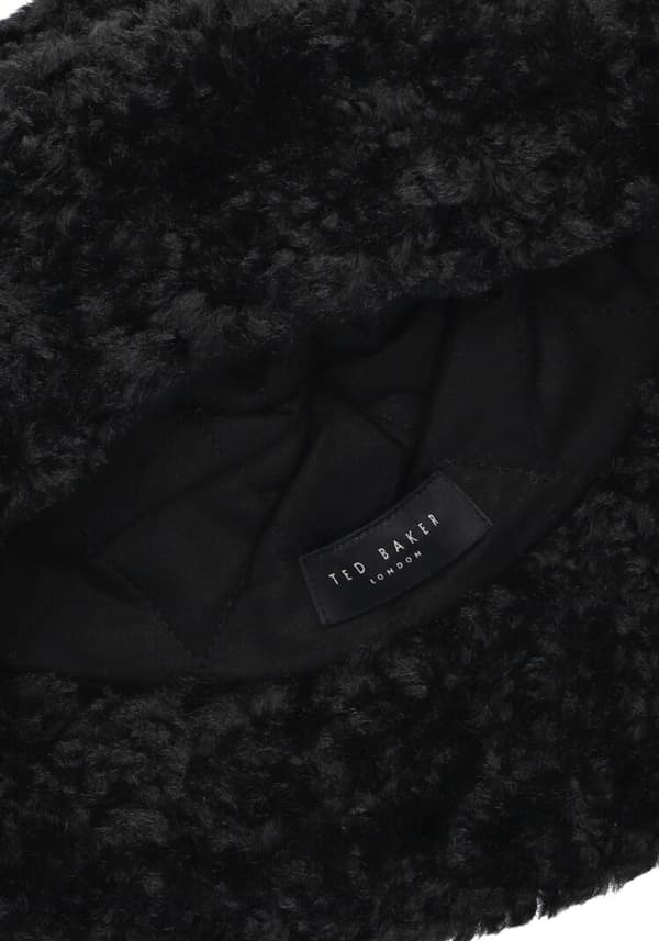 Ted Baker Fluffyi Fuzzy Bucket Hat til kvinder, blød varm plys vinterhat til efterår og koldt vejr, sort, One Size