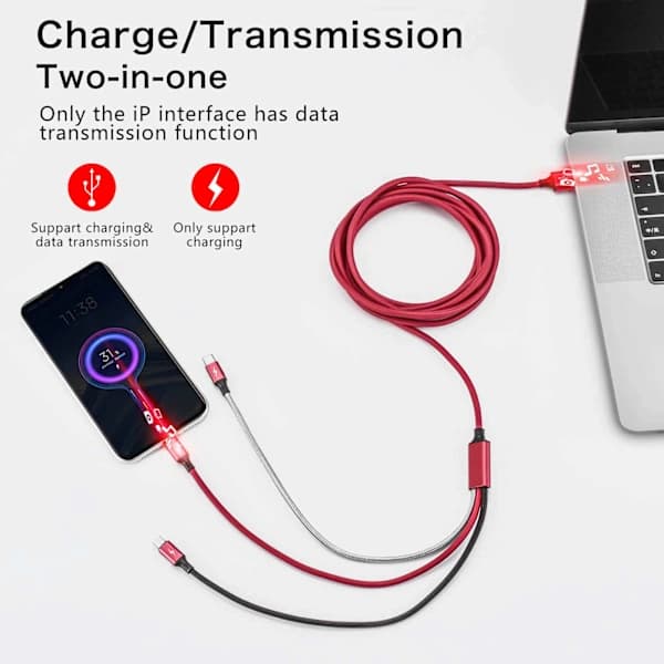 2025 Senaste Modell Multi Laddningskabel 3m 2-pack Multi Snabbladdningskabel Flätad Universell 3 i 1 Multi Laddningssladd Lång Multi USB-kabel