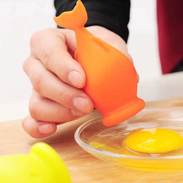 [CA] Eggseparator i silikon i form av gullfisk, eggseparator, eggseparator, eggseparator
