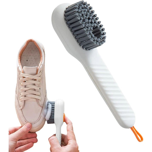 2 pcs Automatic Shoe Brush with Liquid Dispenser, White