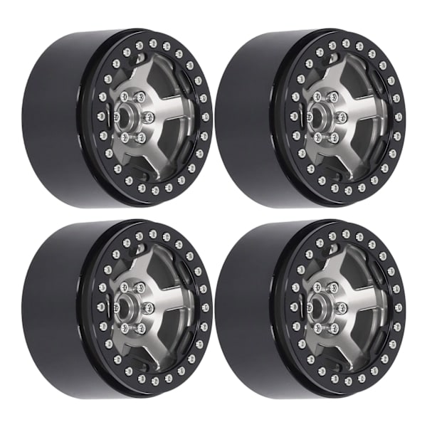 4 st RC Bil Hjulnav 2.2in 12mm Hex Drive Aluminiumlegering 36mm Tjocklek Metall Hjulnav för 1/10 Crawler Bil Silver