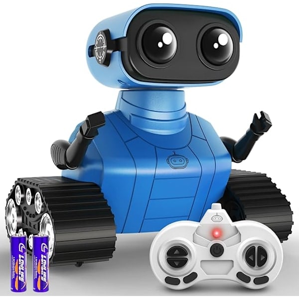 Uppladdningsbar Emo-robotleksak med dansrörelser och LED-ögon, fjärrkontroll för barn 5+
