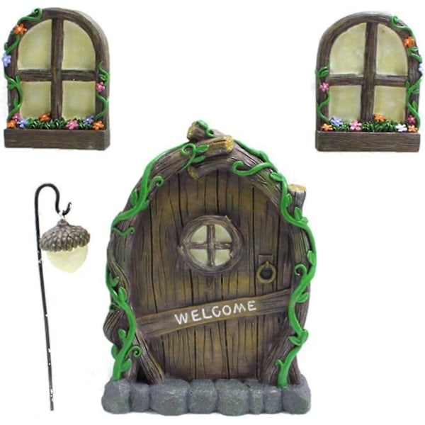 Fé-dörr Kit Fé och Fé Dörr Miniatyr Dekor Fé Träd Ornament