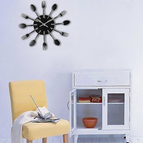 Modern Design Iver Bestick Köksredskap Väggklocka Sked Gaffel Klocka
