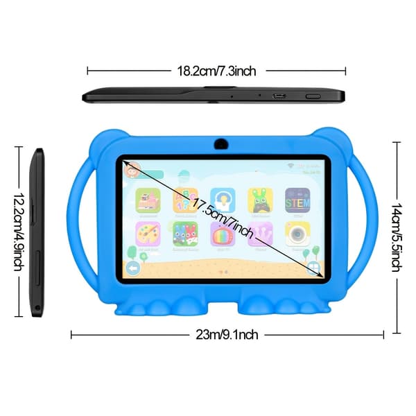 7-tums Android-surfplatta 1+8 Barnsurfplatta HD-skärm Rosa Pink
