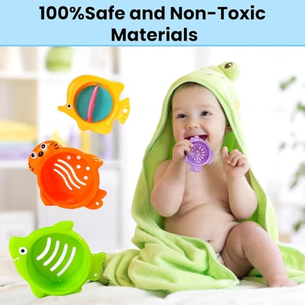 Baby Stablebare Kopper Plast Kopper Småbarn Badeleker Stablekopp Baby Leke Aktivitet Nesting Kopp 6 Stk (Multifargede Kopper # 02)