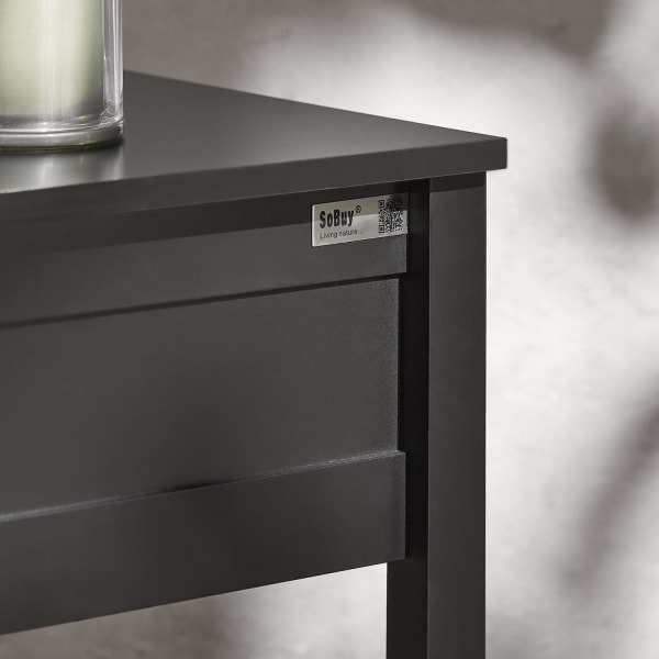 SoBuy Natbord Sengebord, Sofabord, Sidebord, FBT46-W Hvid_ca